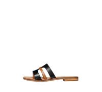 Geox Sandalo da donna D Maddalusiac P Flat Sandal, nero/cammello, 36 EU