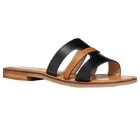 Geox Sandalo da donna D Maddalusiac P Flat Sandal, nero/cammello, 39 EU