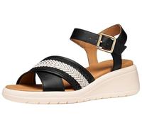 Geox Sandalo da donna D Meliconia G Wedge, nero, 36 EU