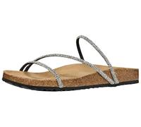 Geox Sandalo piatto da donna D Brionia R C, Nero/argento, 42 EU