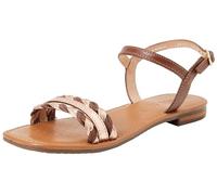 Geox Sandalo piatto da donna D Sozy Q A, cognac/oro rosa, 39 EU, Cognac Rose Gold, 39 EU