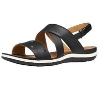 Geox Sandalo piatto da donna D Vega B, nero, 42 EU