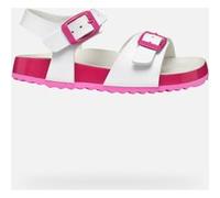 Geox J Adriel Girl I, Sandalo, White/Fuchsia, 37 EU