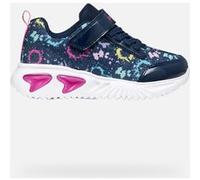 Geox J Assister Girl B Sneaker, Blue/Multicolor, 26 EU