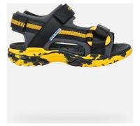 Geox J Borealis Boy E, Sandalo, Black/Yellow, 33 EU