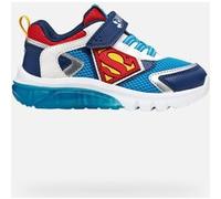Geox J Ciberdron Boy B Sneaker, Lt Blue Red, 2.5 UK