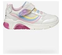 Geox J FADINLIGHT Girl A - Scarpe da Ginnastica Bambina, White/Multicolor,