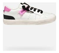 Geox J GISLI Girl A, Scarpe da Ginnastica, White/Fuchsia, 34 EU