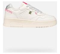 Geox J LESTRELLA Girl C Sneaker, LT Avorio/Argento, 35 EU