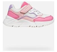 Geox J Loftus Girl B Sneaker, Salmon/Bianco, 32 EU