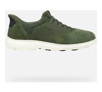 Geox Nebula 2.0 Plus Sneaker Uomo, Verde Cachi con Dettagli Blu, Tomaia in Scamosciato e Tessuto- U56MXA02211CB39B (Sistema Taglie Calzature EU, Adulto, Uomo, Numero, Media, 41)