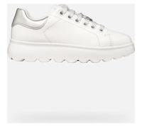 Geox J PUFFYPOP Girl A Sneaker, Bianco/Argento, 28 EU