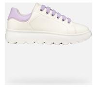 Geox J PUFFYPOP Girl A Sneaker, Bianco/Viola, 35 EU