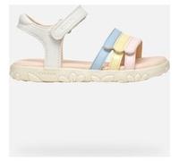 Geox J SANDAL HAITI GIRL - Sandalo Bambina, White/Multicolor,