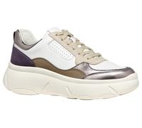 Geox D Nebula 2.0 X B, Scarpe da Ginnastica Donna, White Dk Silver, 35 EU