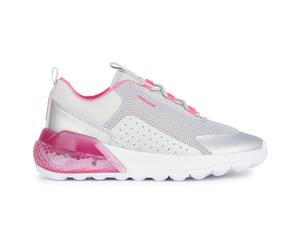 Geox Sneaker da Donna J Activart Illuminus, Silver Fluo Fuchsia, 37 EU