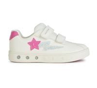 Geox Sneaker J Skylin Bambina, Bianco Fucsia, 33 EU