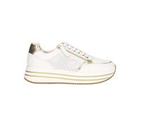 Geox D Kency E, Scarpe da Ginnastica Donna, White Lt Gold, 37 EU