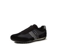 Geox U Wells A, Sneakers Uomo, Nero/Blu (Black/Dk Jeans), 43 EU
