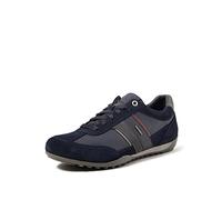 Geox U Wells C, Sneakers Uomo, Blu/Rosso (Navy/Dk Burgundy), 41 EU