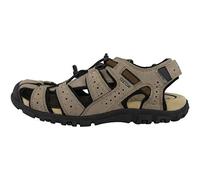 Geox Uomo Sandal Strada B, Sandali Uomo, Beige Nero Taupe Black, 39 EU