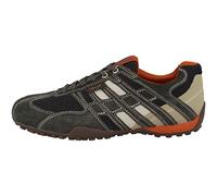 GEOX Sneaker bassa 'UOMO SNAKE' antracite / grigio chiaro / grigio scuro / arancione scuro, Taglia 48