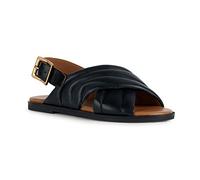 Geox Women's D Naileen Flat Sandal, Nero, 39.5 EU
