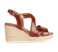 Geox Women's D Ponza Espadrille Wedge Sandal, Marrone, 42 EU