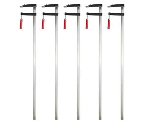 GEPCO - Morsetto a vite con manico in plastica, 120 x 1200 mm, 5 pezzi, 120 cm, 1,2 m