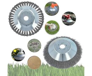 GEPCO - Set di 2 spazzole professionali per erbacce selvatiche, 25,4 x 200 mm, 2 pezzi, per decespugliatore, in filo di acciaio intrecciato, compatibile con Stihl Makita Honda Nac Alko