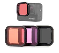 GEPULY Set di filtri per obiettivo fotocamera per GoPro Hero 5/6/7 Black/Hero (2018), include filtro ND8, filtro rosso chiaro e filtro magenta (confezione da 3) - può essere utilizzato direttamente sull'obiettivo della fotocamera
