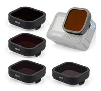 GEPULY Set di 4 filtri ND per GoPro Hero 13, accessori neri, filtri subacquei ND8, ND16, ND32, ND64, Go Pro, accessori subacquei multistrato a densità neutra
