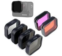 GEPULY Set di 6 Filtri per GoPro Hero7 6 5 Black 2018 - 3ND (ND8/ND16/ND32), CPL, Rosso Chiaro/Magenta, Polarizzatore Circolare a Densità Neutra