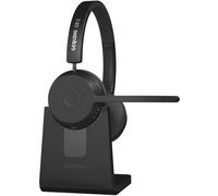 GEQUDIO Berlin - Cuffie Bluetooth con microfono, senza fili, per PC, Mac e laptop, con stazione di ricarica, multipoint e 500 ore di standby, per casa e lavoro (con stazione di ricarica)