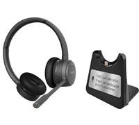 GEQUDIO GC-4 [Premium Edition con ANC & ENC] Auricolari DECT e Bluetooth per AVM FritzBox con base di ricarica, controllo delle chiamate FritzFon senza fili, cuffie stereo a 2 orecchie per PC e