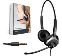 GEQUDIO Headset with 3.5 mm Jack Compatible with FritzFon C6, X6, MacBook, Smart