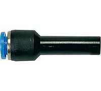 Ger. Connettore, nipplo » serie blu «, red., f. Schl.-Außen-Ø 8, Steckn. 10, numero di lavoratori. Max. 15 bar, plastica/MS vern.