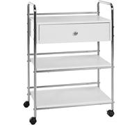 CLP Carrello Portattrezzatura Estetista PL912 I Carrello Lavoro 3 Ripiani I Carrello Cucina Salvaspazio I Vassoio Portaoggetti, Colore:Bianco