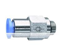 Ger. Valvola di non ritorno "serie blu", Gew. Per serratura, G 1/8 a., per Schl.-Außen-Ø 4 mm, codice di lavoro: Max. 10 bar, plastica/MS vern.