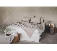 Ger3as Set Copripiumino/ 100% Biancheria da Letto in Lino Lavato, con Chiusura Hotel, StoneWashed (Lino naturale, 135 x 200 cm, 80 x 80 cm)