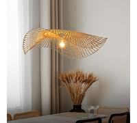 GERAGUR Illuminazione con Materiali Naturali Lampada A Sospensione per Cappello DPaglia Paralume in Rattan Vimini Country Lampadario Vintage in bambù Lampada A Sospensione Intrecciata in Rattan