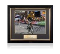 Geraint Thomas Signed Tour De France Photo: Winning On Alpe D'Huez. Deluxe Frame