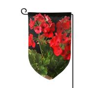 Gerani rossi1 Bandiere da giardino verticali a doppia faccia bandiera per la casa 30,5 x 45,7 cm primavera estate stagionale cortile bandiera per vacanze fattoria cortile all'aperto decorazione da