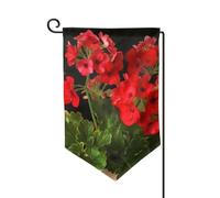 Gerani rossi1 Bandiere da giardino verticali a doppia faccia bandiera per la casa 30,5 x 45,7 cm primavera estate stagionale cortile bandiera per vacanze fattoria cortile all'aperto decorazione da