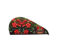 Gerani rossiCuffia da doccia: buone prestazioni di assorbimento dell'acqua ed è adatta per fate con tutti i tipi di capelli