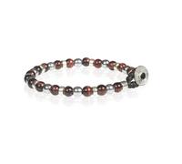Gerba Bracciale Uomo Lab 138 6m con Occhio di Tigre Rosso, Ematite Chiara Liscia e Arg 925 Fatto a Mano in Italia Regalo Uomo Gioielleria