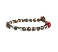 Gerba Bracciale Uomo SW08 Realizzati con Filo Cerato, Bronzite Faccettata e Componenti in Arg 925 Fatto a Mano in Italia Regalo Uomo