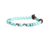 Gerba Bracciale Uomo SW09 Realizzati con Filo Cerato, Pasta Turchese Faccettata e Componenti in Arg 925 Fatto a Mano in Italia Regalo Uomo