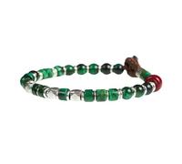 Gerba Bracciale Uomo SW10 Realizzati con Filo Cerato, Occhio di Tigre Verde e Componenti in Arg 95 Fatto a Mano in Italia Regalo Uomo