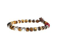Gerba Bracciale Uomo SW11 Realizzati con Filo Cerato, Occhio di Tigre e Componenti in Arg 925 Fatto a Mano in Italia Regalo Uomo